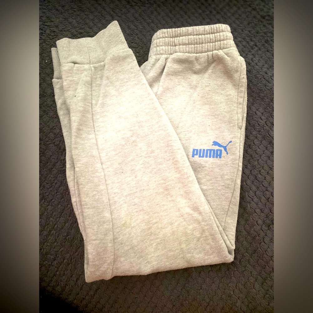 Puma size S 7-8 boys sweat/joggers with blue puma logo